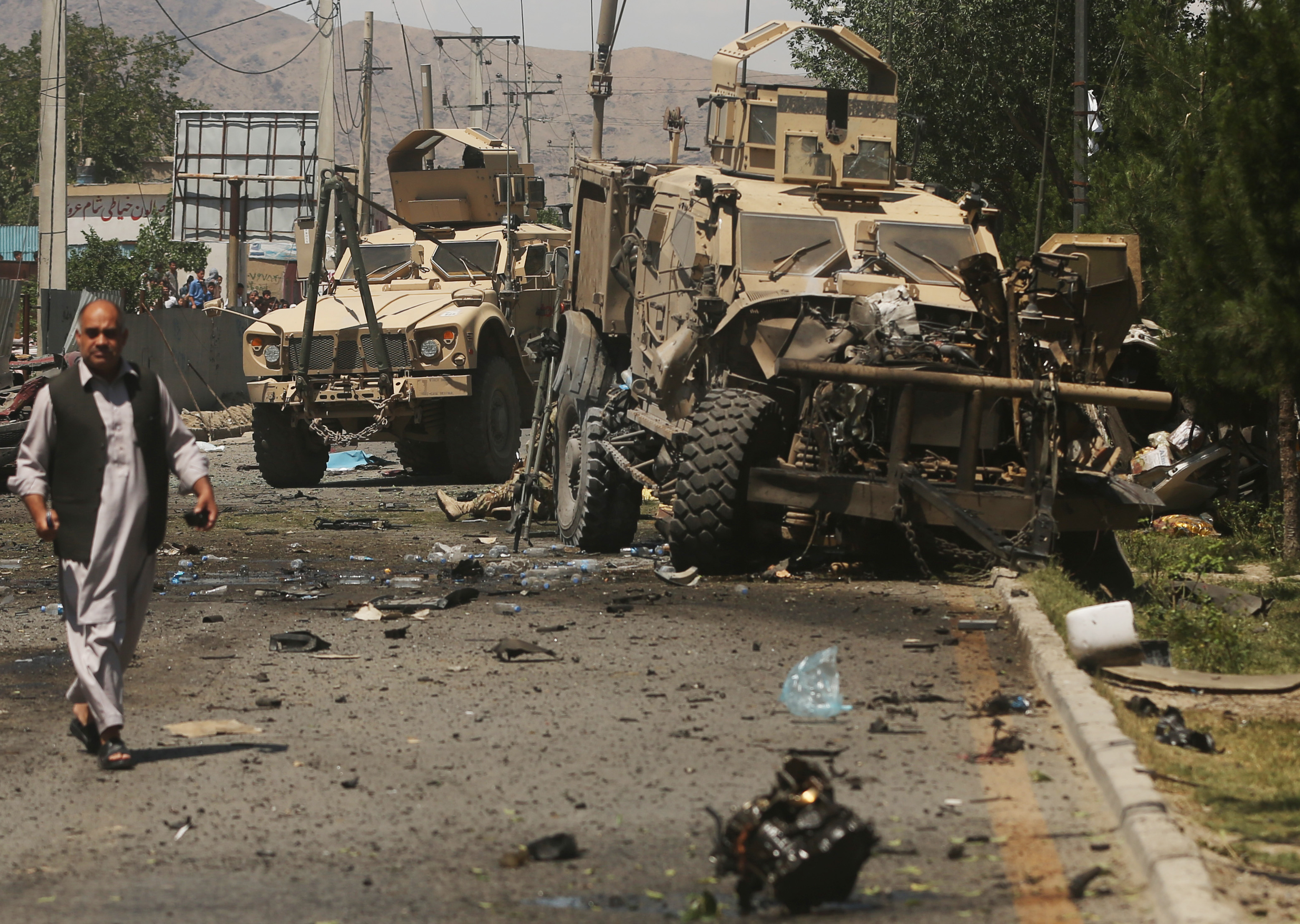 The Latest: Attack on NATO convoy in Afghanistan kills 2