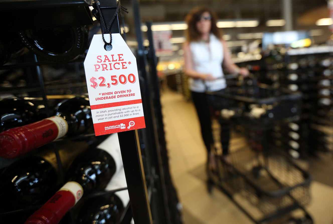 Utah liquor stores use price tags to warn about underage drinking