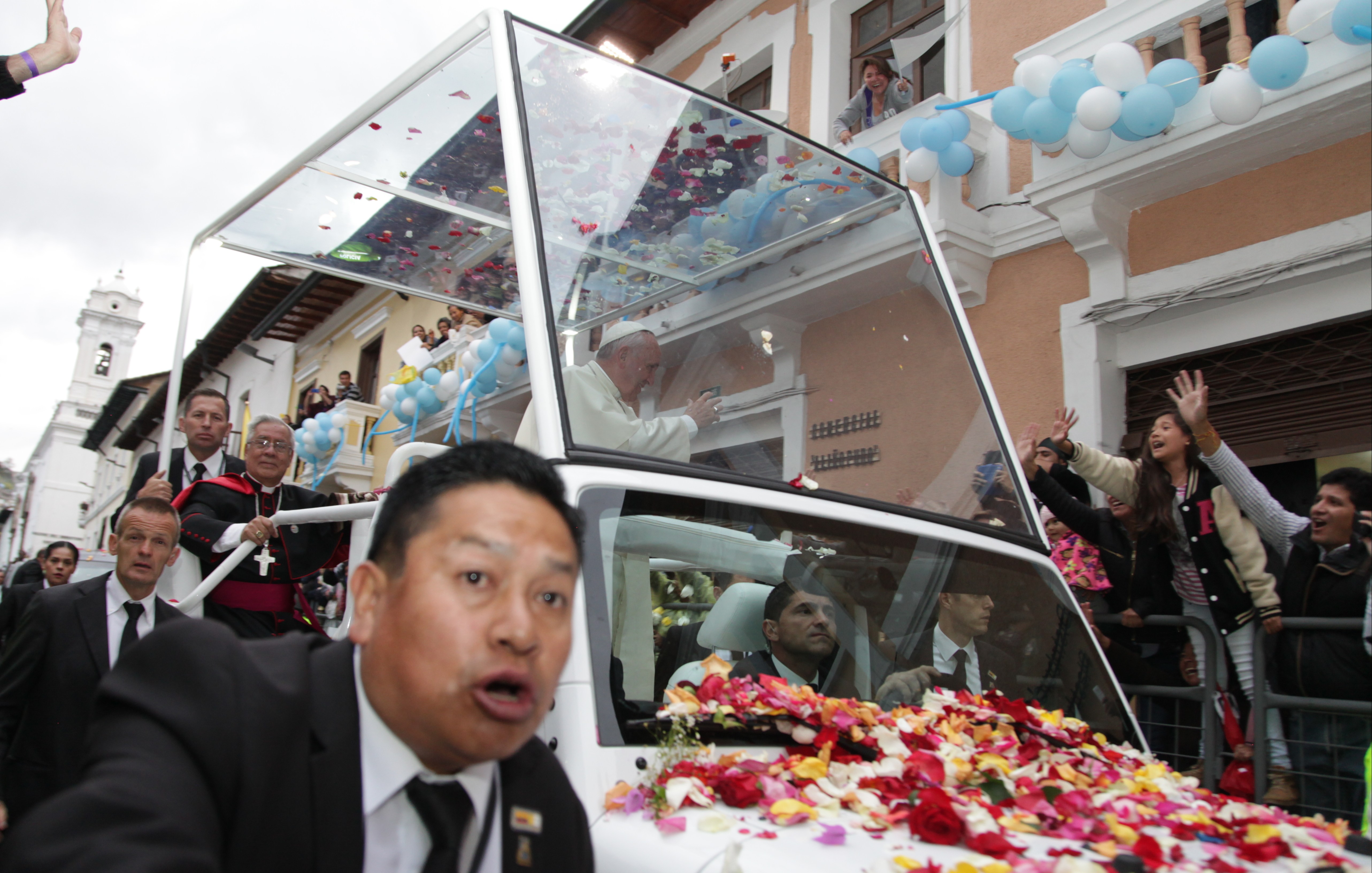The Latest: Pope lands in Santa Cruz, Bolivia; heads to bed