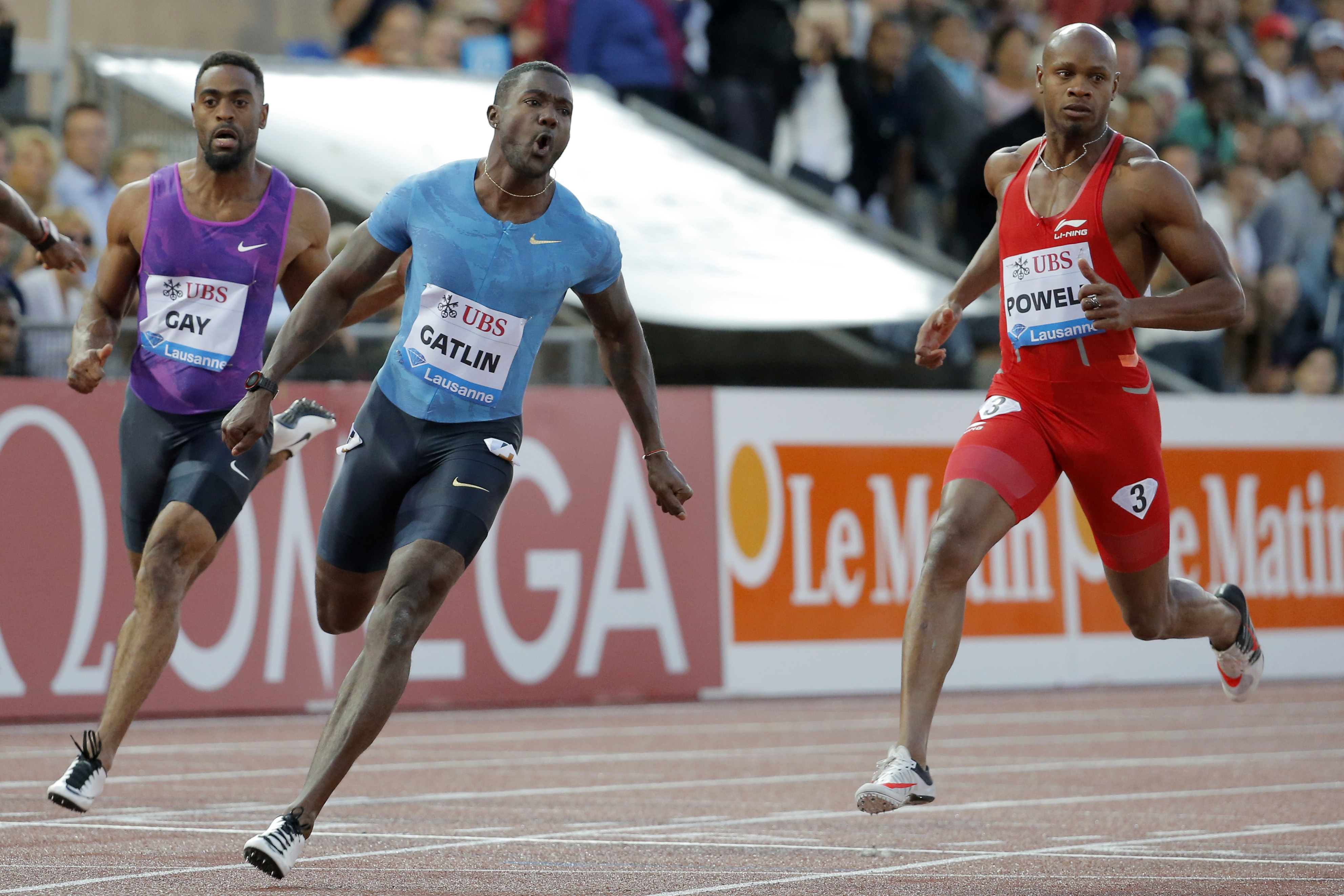 Justin Gatlin races to 100 win in 9.75 at Athletissima meet
