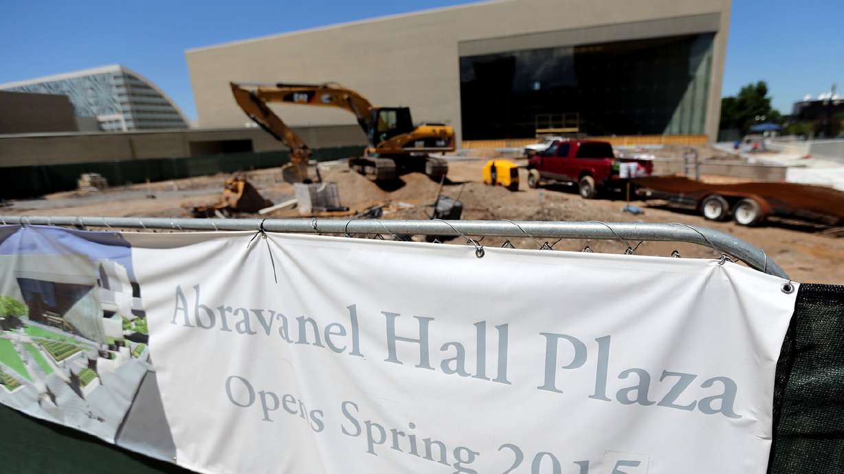Plaza construction 3 months behind schedule at Abravanel Hall