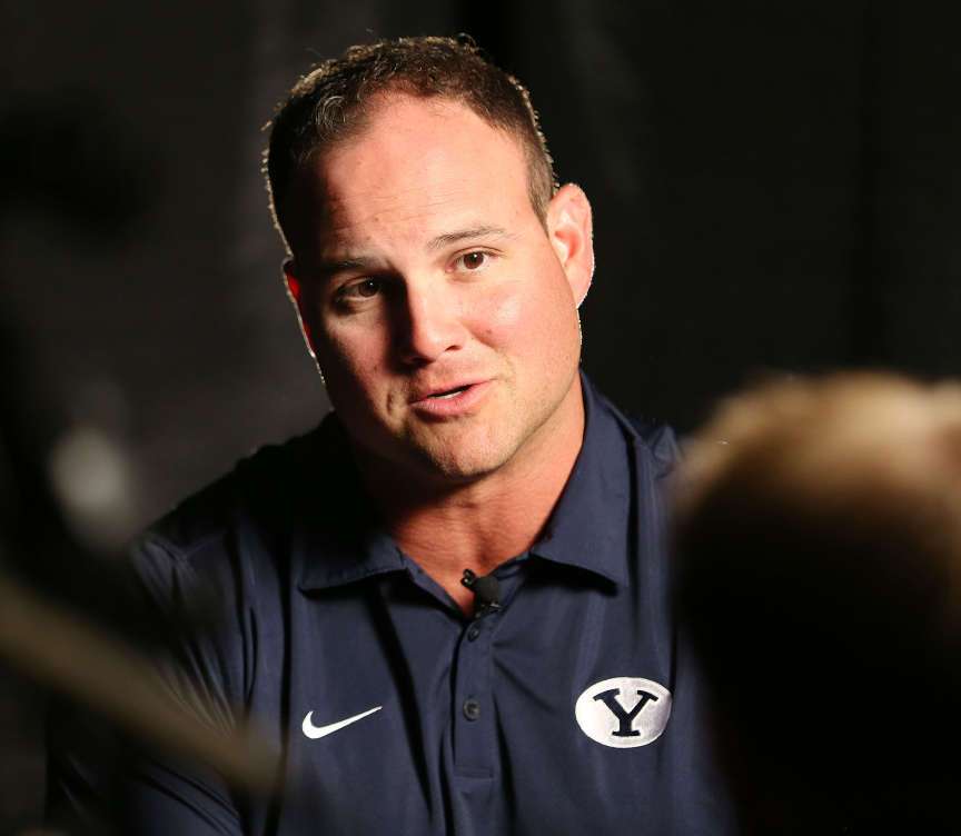 BYU's new director of football performance Frank Wintrich talks with media during media day Wednesday, June 24, 2015, at their broadcast facility on campus in Provo. (Photo: Scott G Winterton/Deseret News)