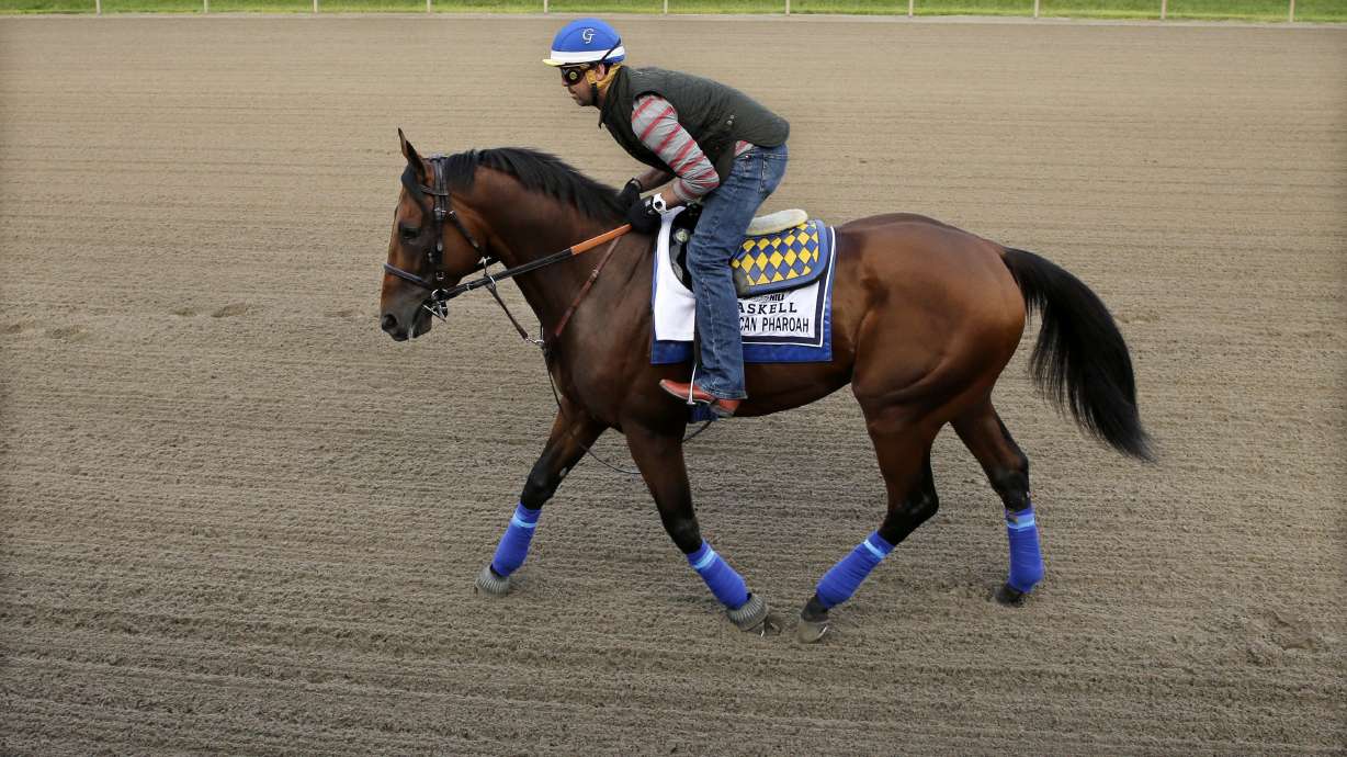 Triple Crown winner American Pharoah tours Monmouth Park