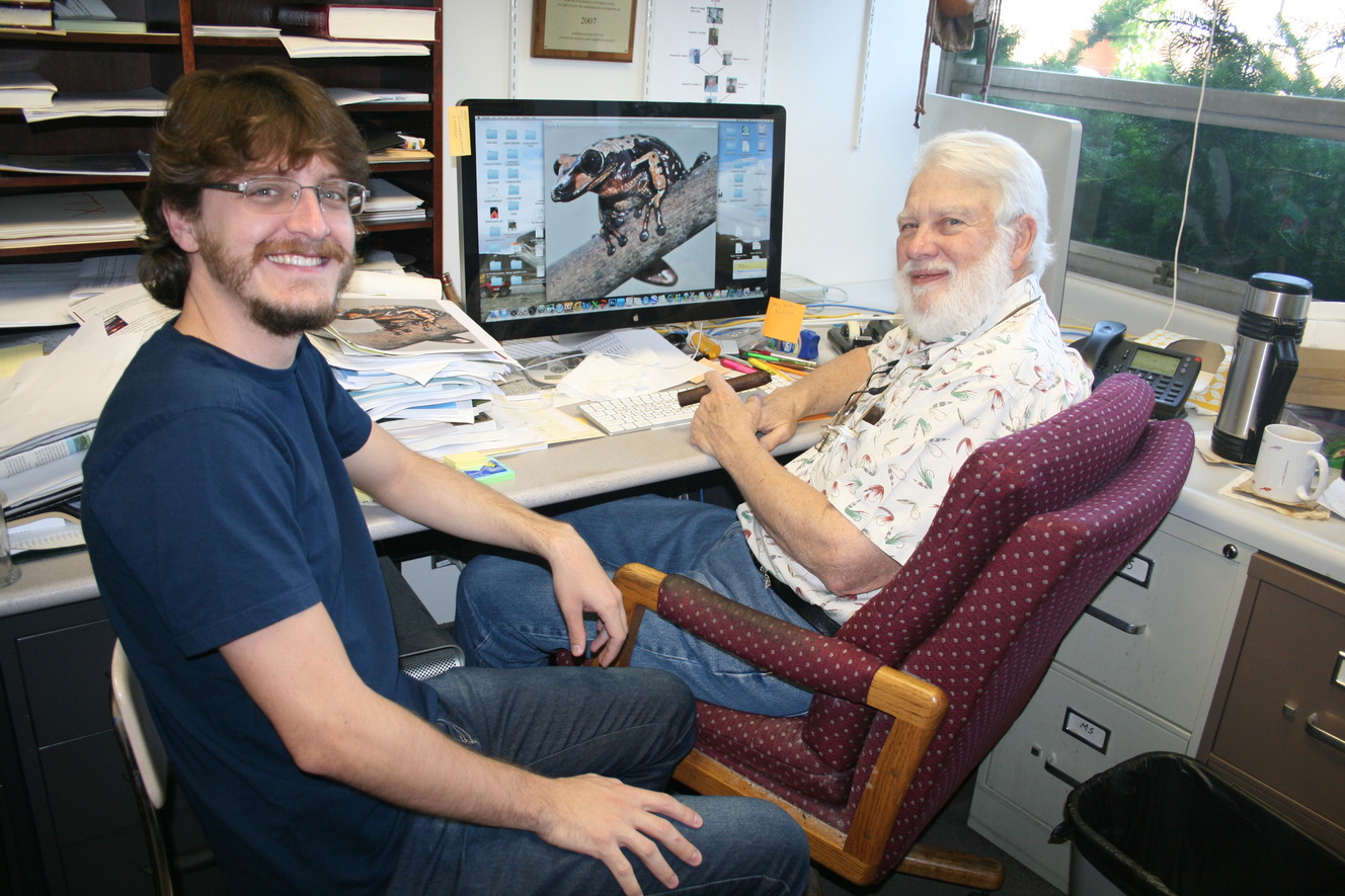 Utah State University biologist Edmund "Butch" Brodie, Jr., right, and toxinologist Pedro Mailho-Fontana of Brazil's Butantan Institute. (Photo: Mary-Ann Muffoletto/Utah State University)