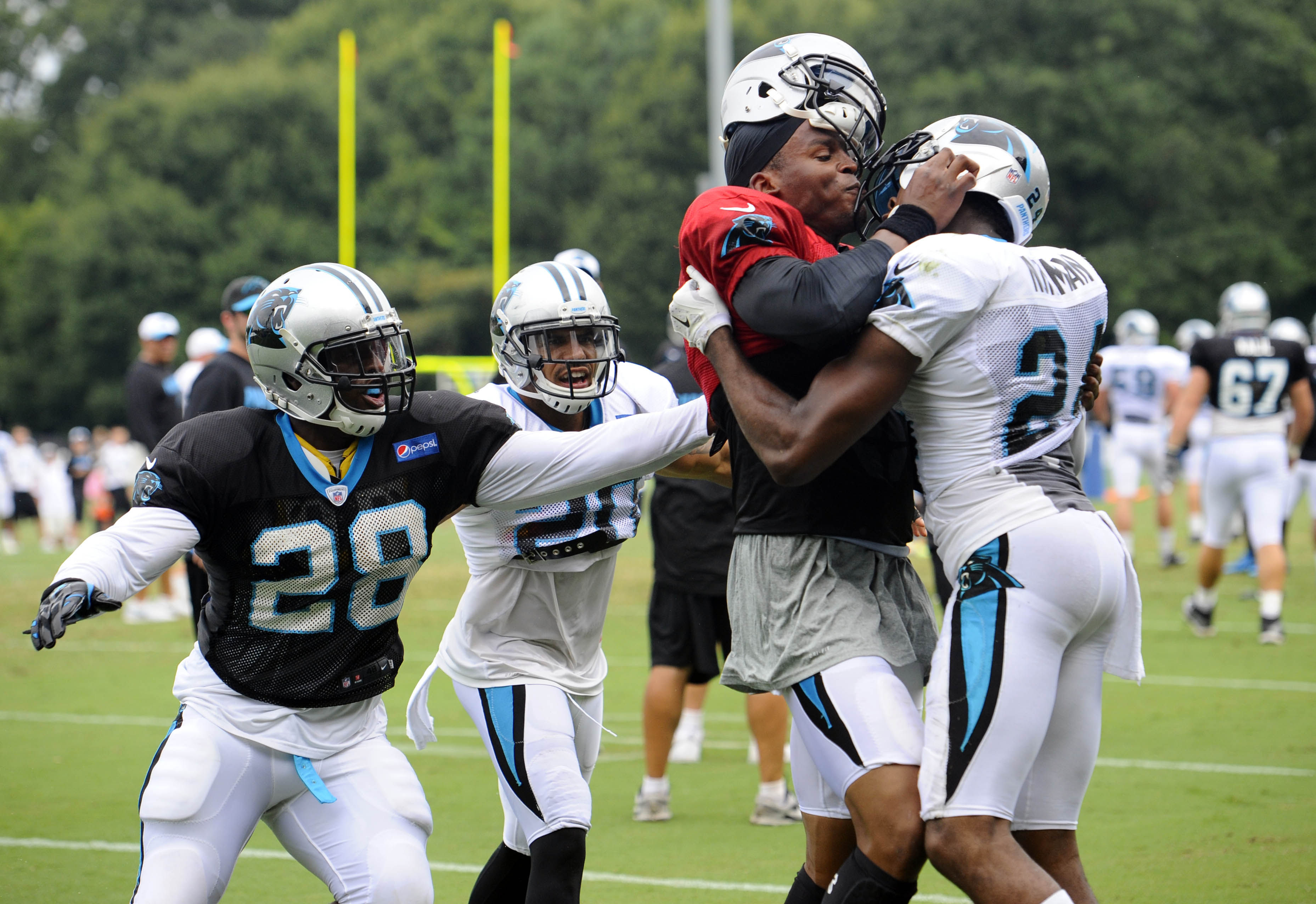 Panthers QB Newton doesn't regret role in scuffle at camp