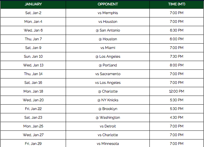 El calendario completo de los partidos del Utah Jazz para la nueva temporada