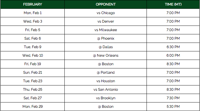 El calendario completo de los partidos del Utah Jazz para la nueva temporada