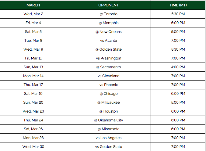 El calendario completo de los partidos del Utah Jazz para la nueva temporada