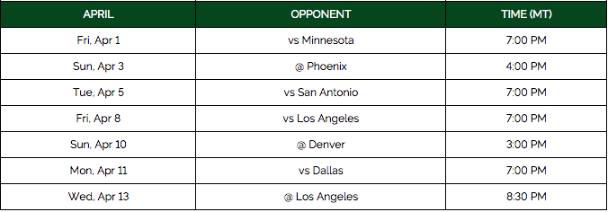 El calendario completo de los partidos del Utah Jazz para la nueva temporada