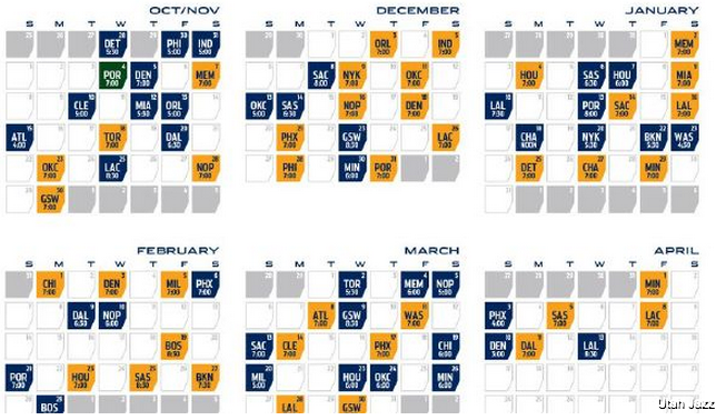 El calendario completo de los partidos del Utah Jazz para la nueva temporada