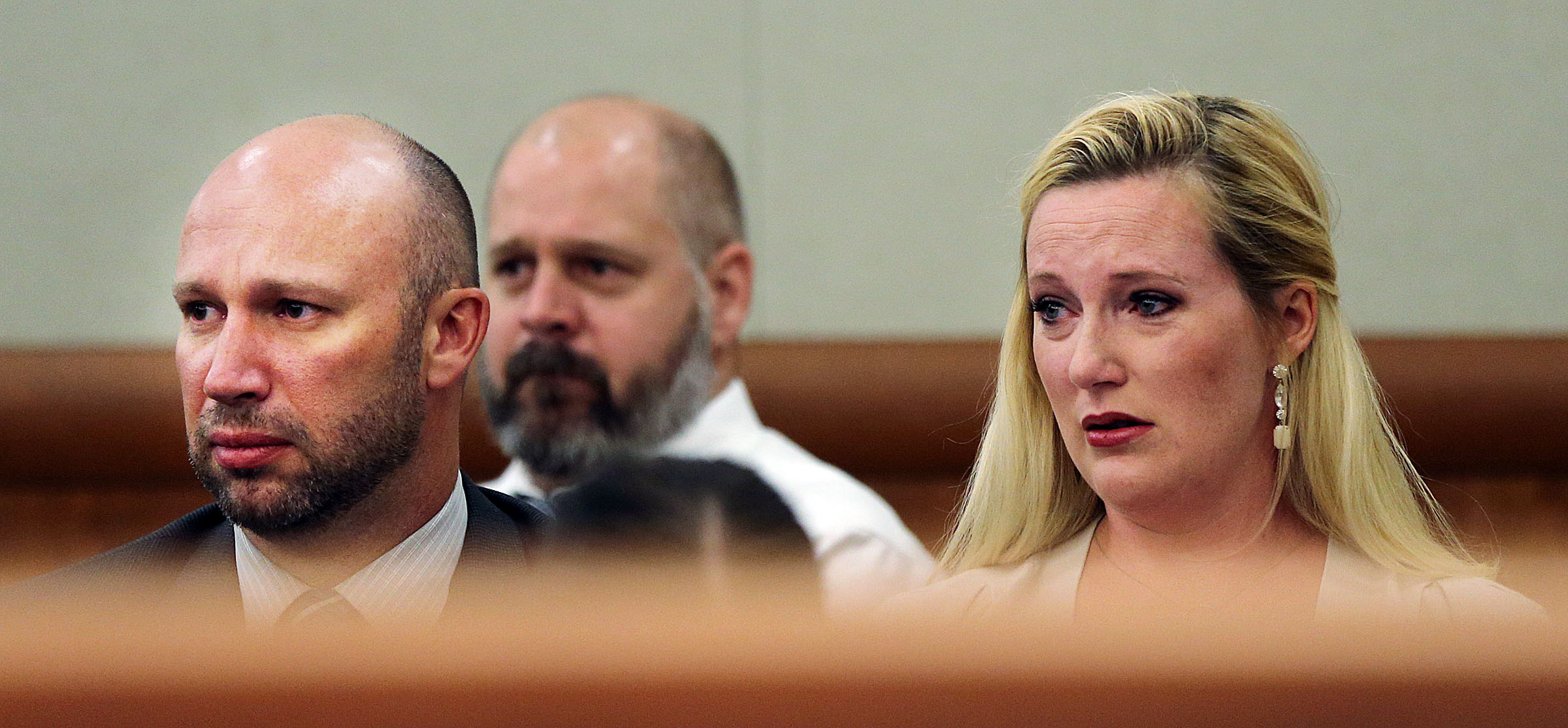 Aaron and Stephanie Edson, parents to a child who was kidnapped, listen as Troy Morley pleads guilty to child kidnapping in 3rd District Court in West Jordan, Monday, Aug. 17, 2015. (Photo: Ravell Call/Deseret News)