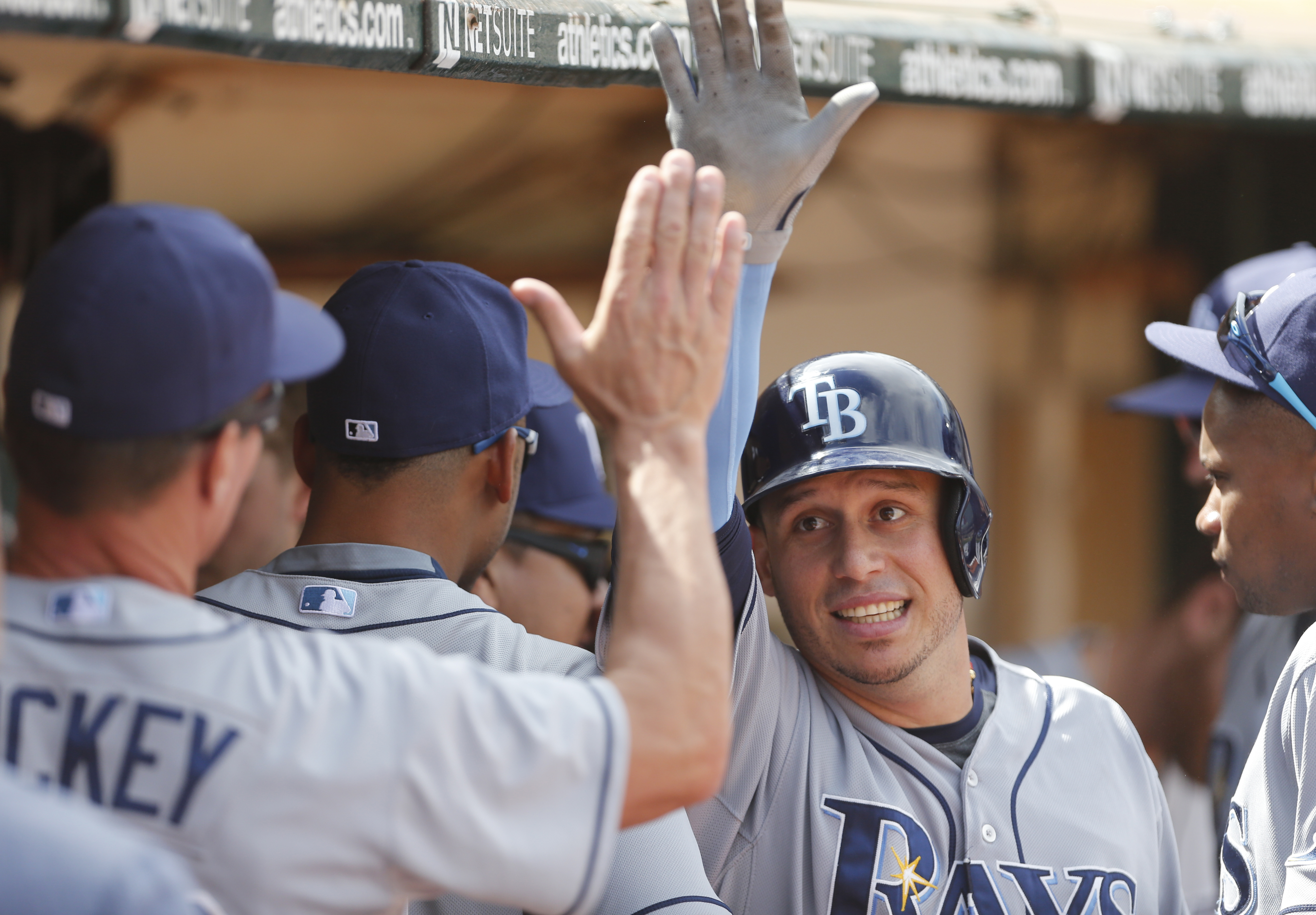A's score 7 in seventh to beat Rays 8-2