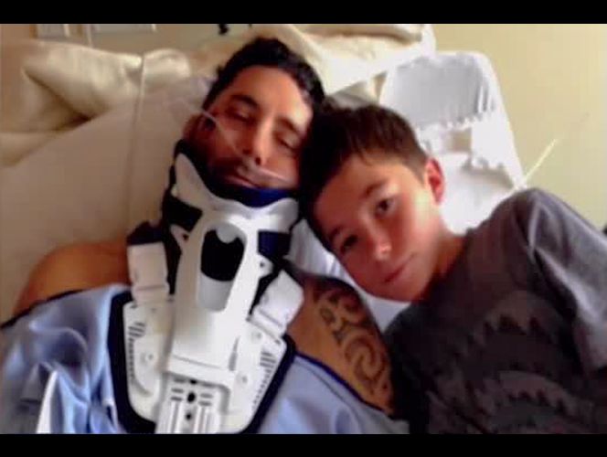 Jovencito de 13 años salva a su padre de UT luego de que una roca cae sobre él