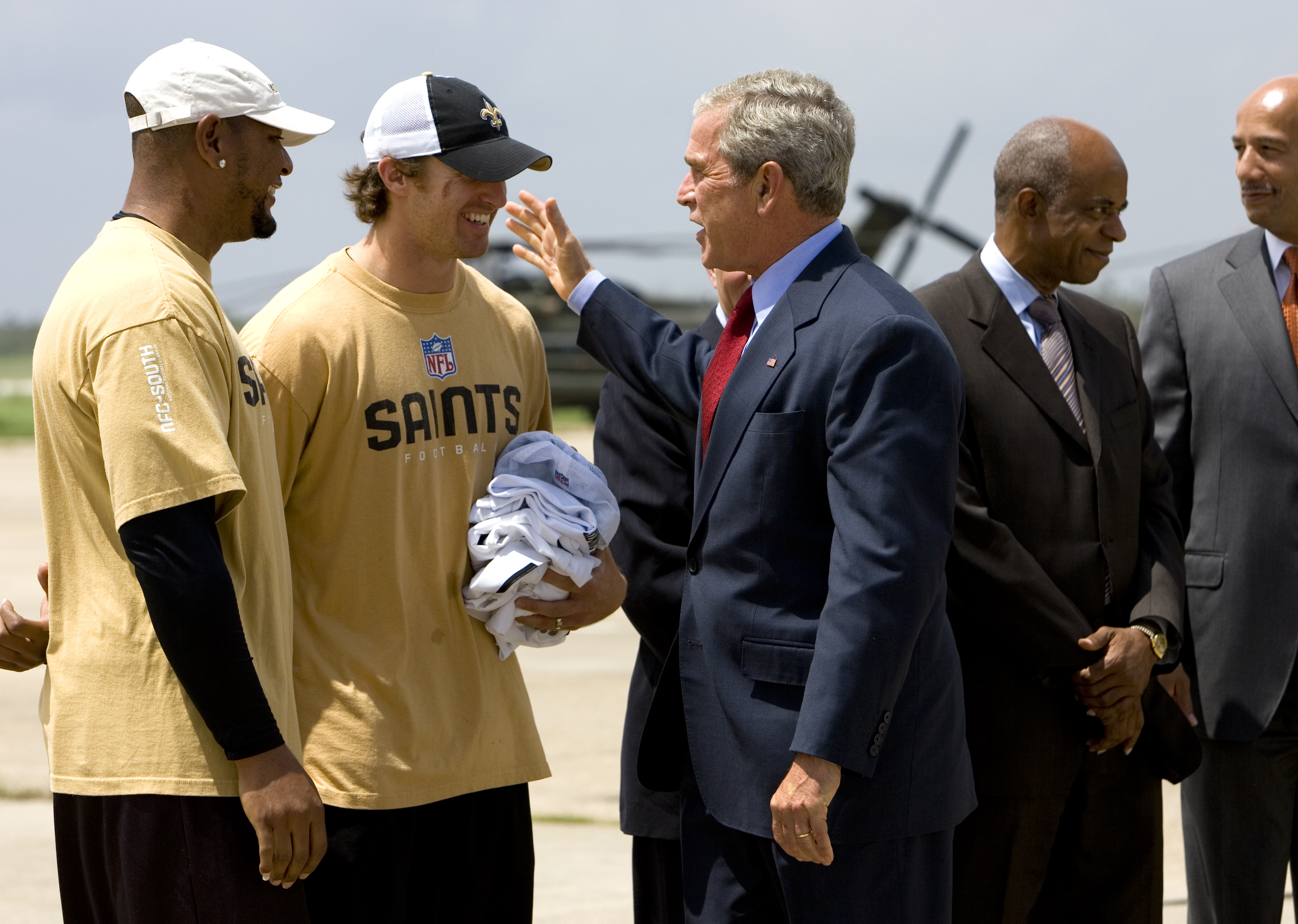 George W. Bush visits disaster zone, 10 years after Katrina