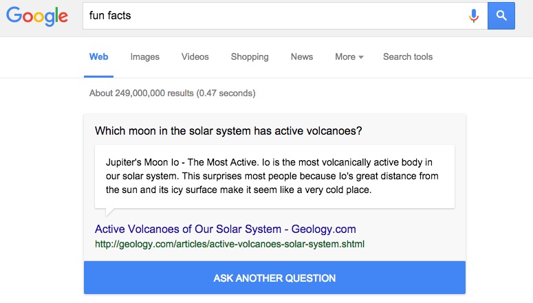 Google creates another time-waster with 'fun facts'