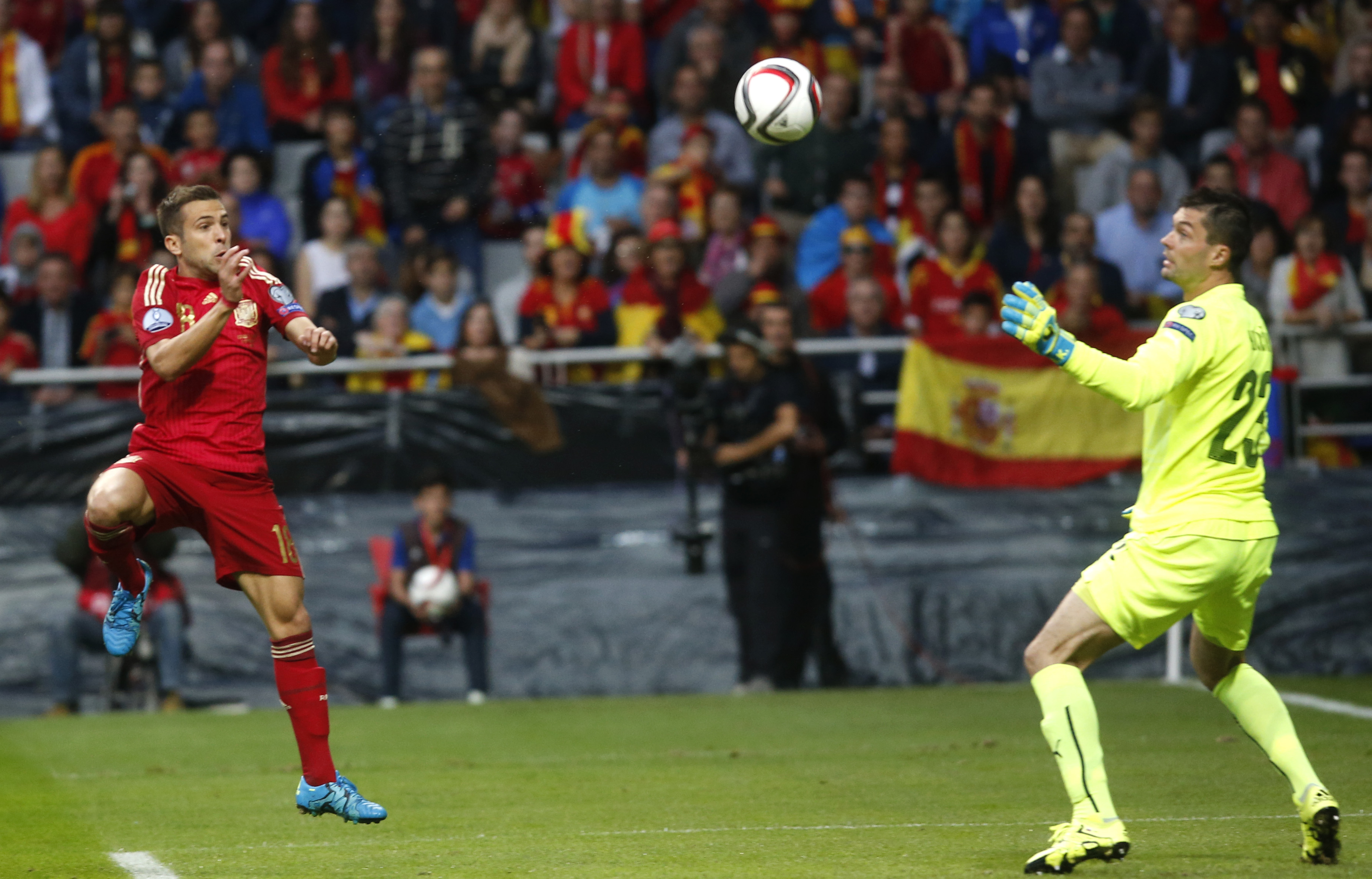 Spain beats Slovakia 2-0 to tighten race in Euro qualifying