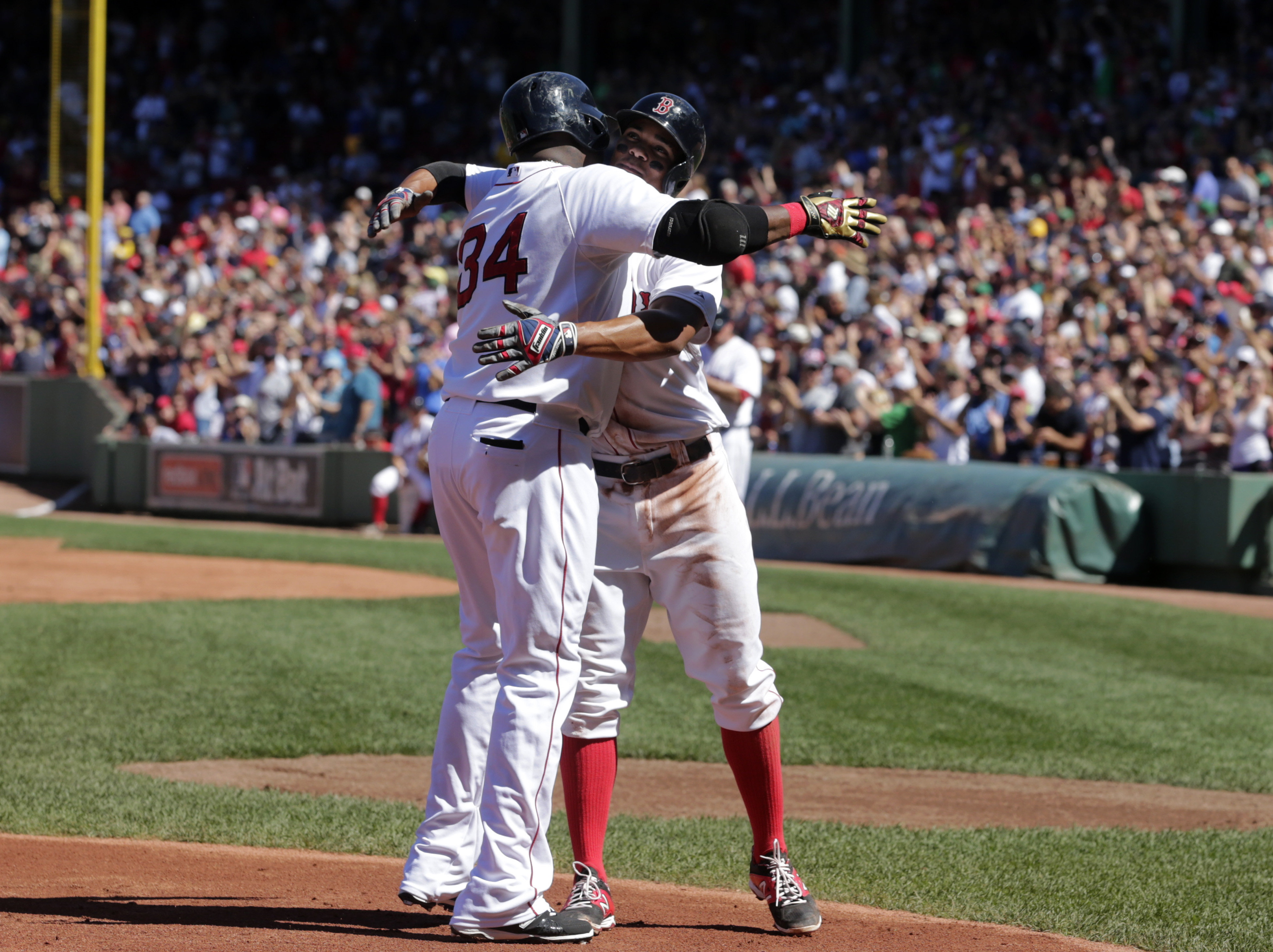 Red Sox DH Ortiz leaves with right calf tightness