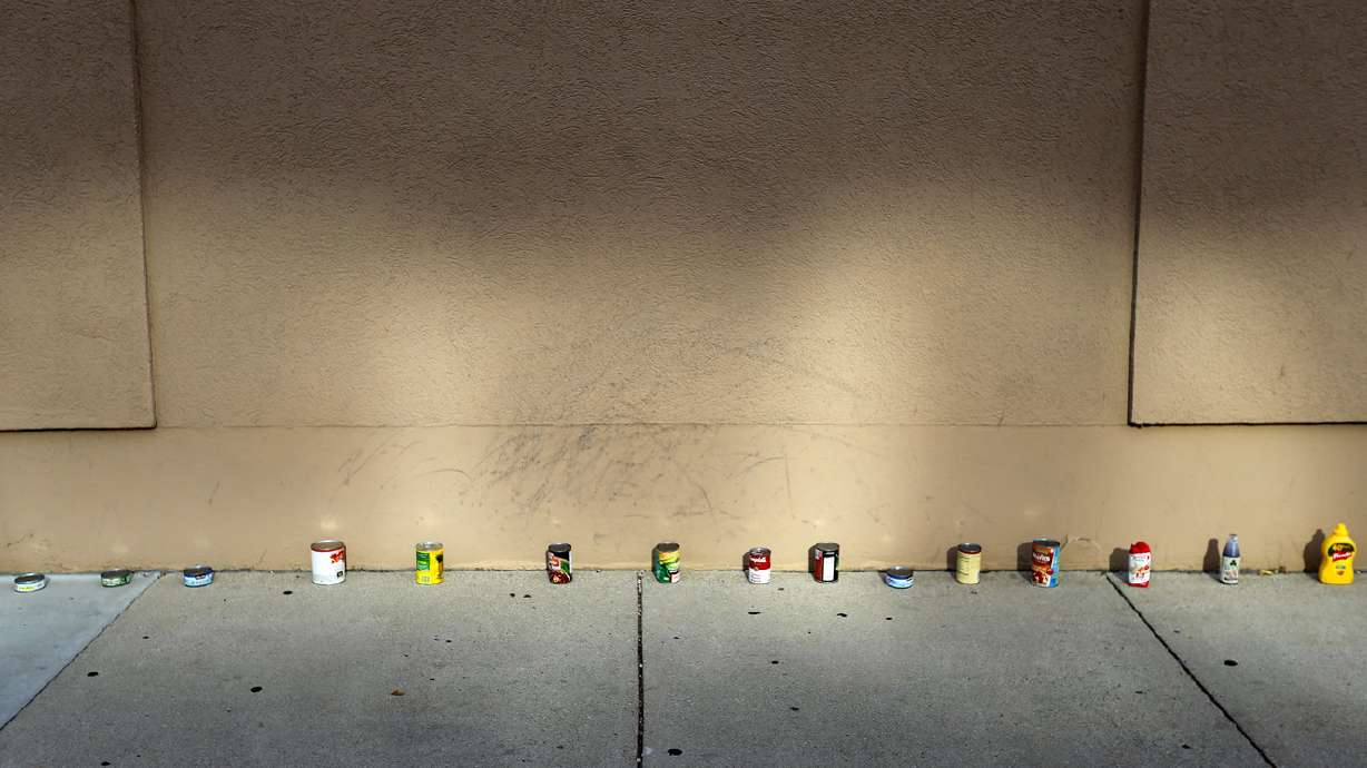 Volunteers line up mile of donations for Utah Food Bank