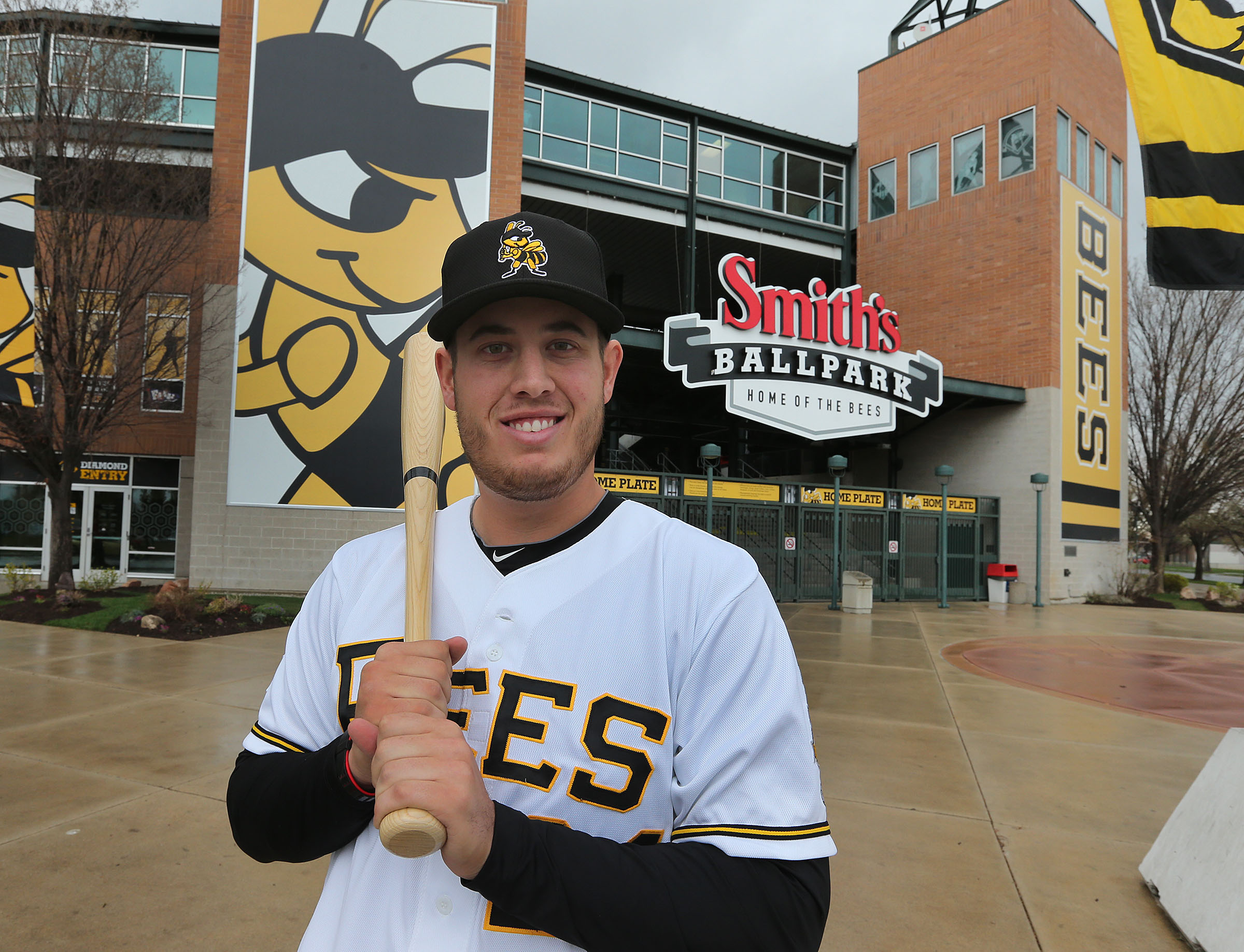 Former University of Utah player, and number one draft pick C.J. Cron in happy to be home during Salt Lake Bees media day Tuesday, April 1, 2014, in Salt Lake City. (Photo: Tom Smart/Deseret News)