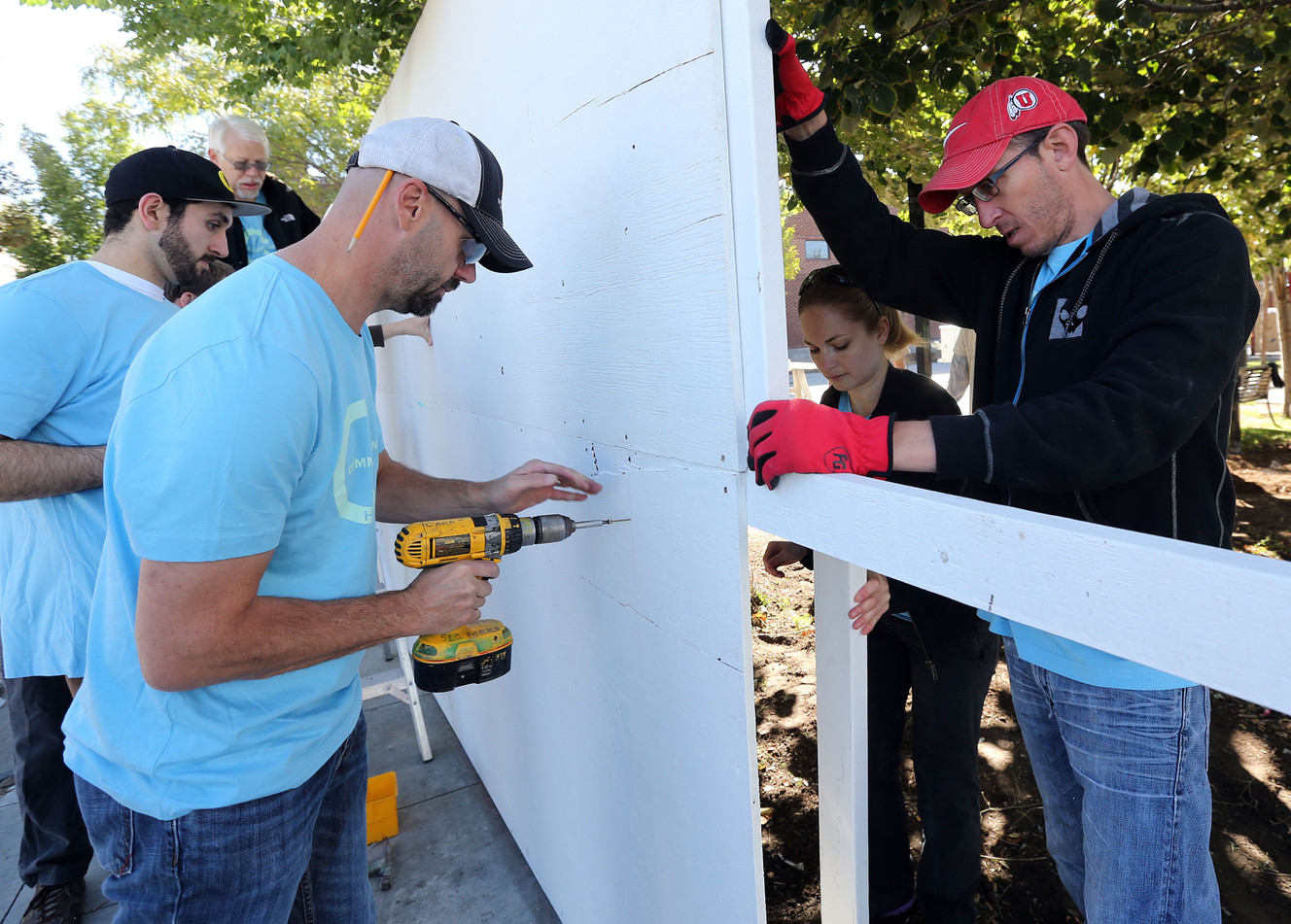 New Road Home playground fence erupts with color