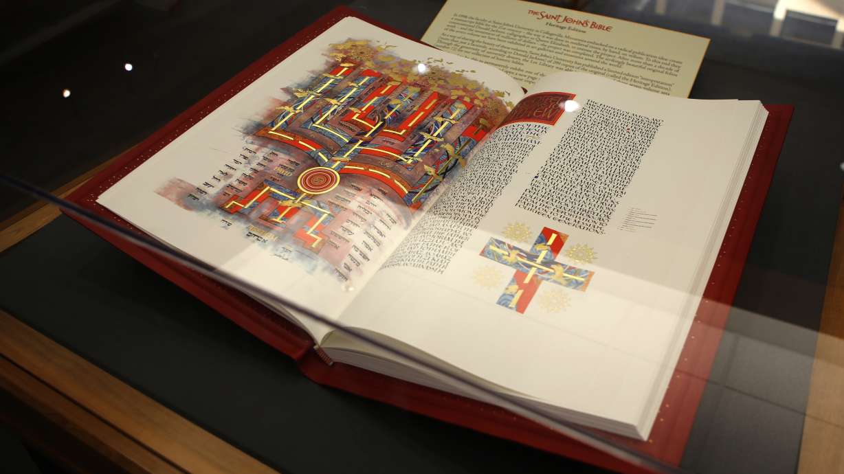 BYU displays St. John's Bible pages as Pope visits America