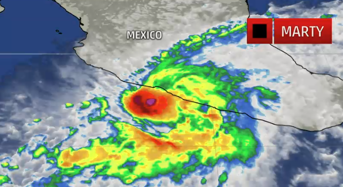 Huracán Marty avanza hacia costas del Pacífico mexicano