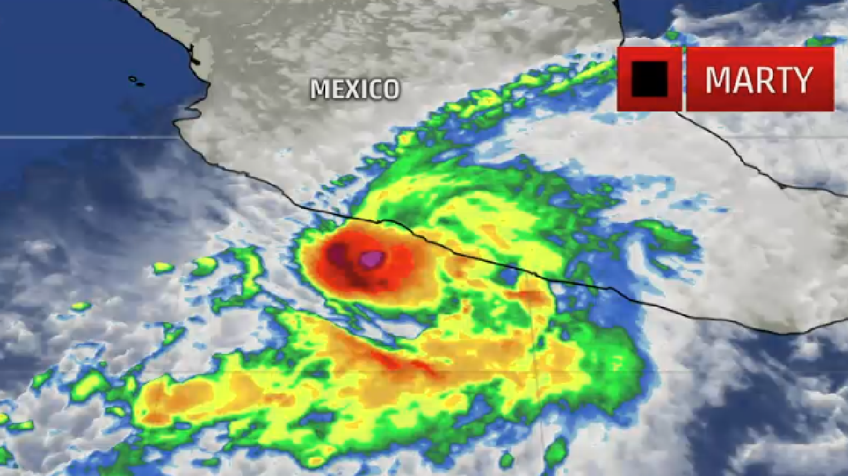 Huracán Marty avanza hacia costas del Pacífico mexicano