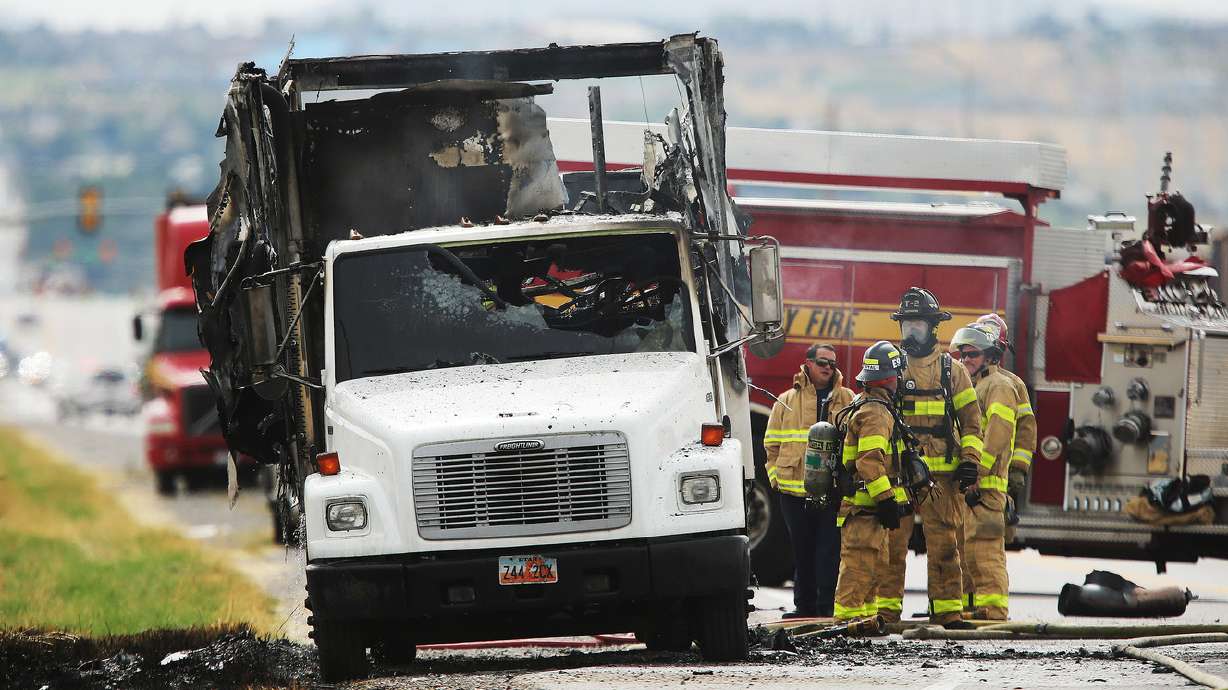 Driver escapes unscathed after truck catches fire