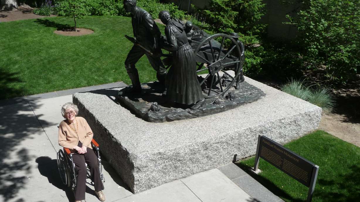 Woman memorialized in Temple Square statue recalls father's story