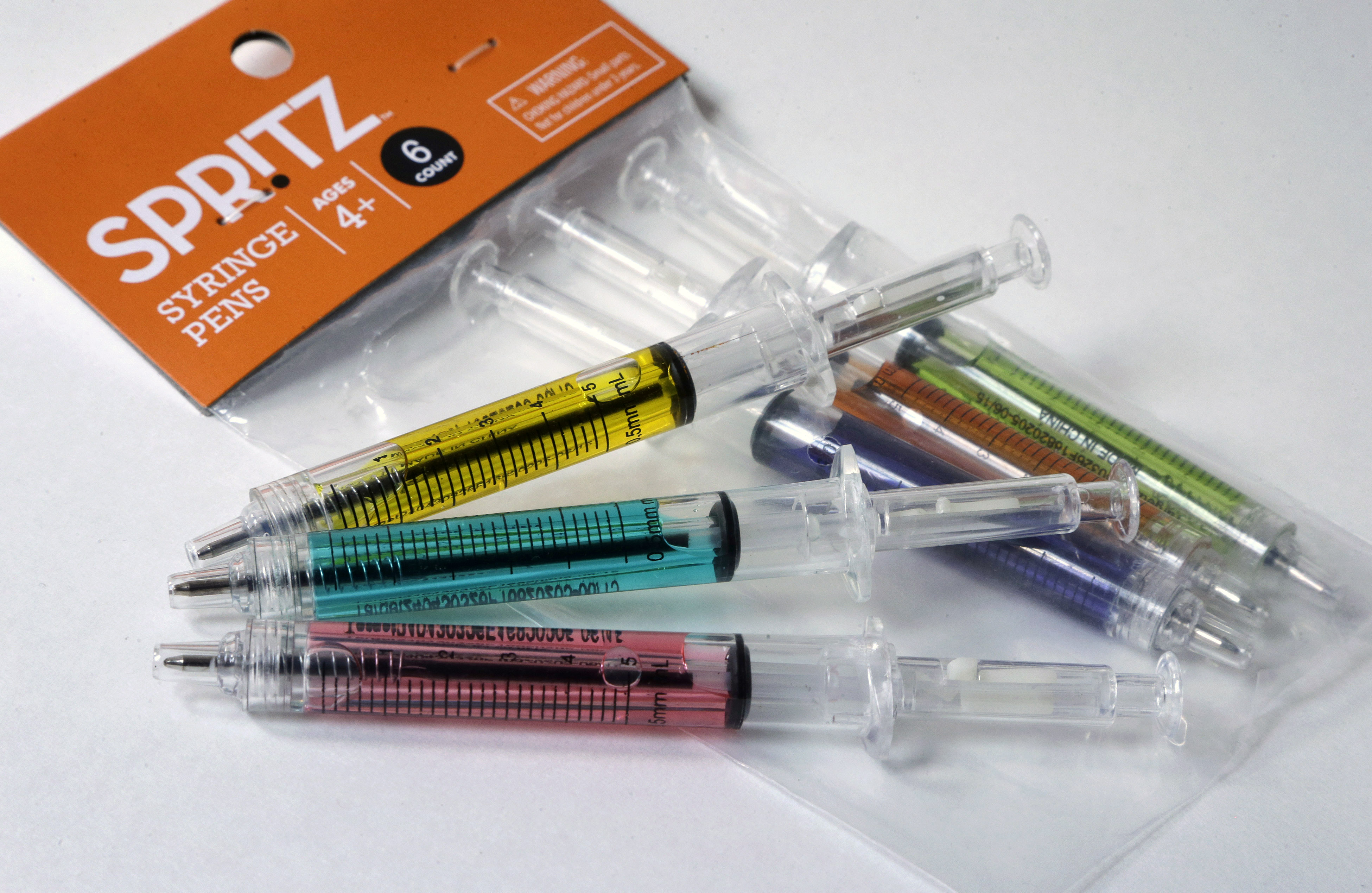 Pens resembling hypodermic needles stir ire amid drug crisis