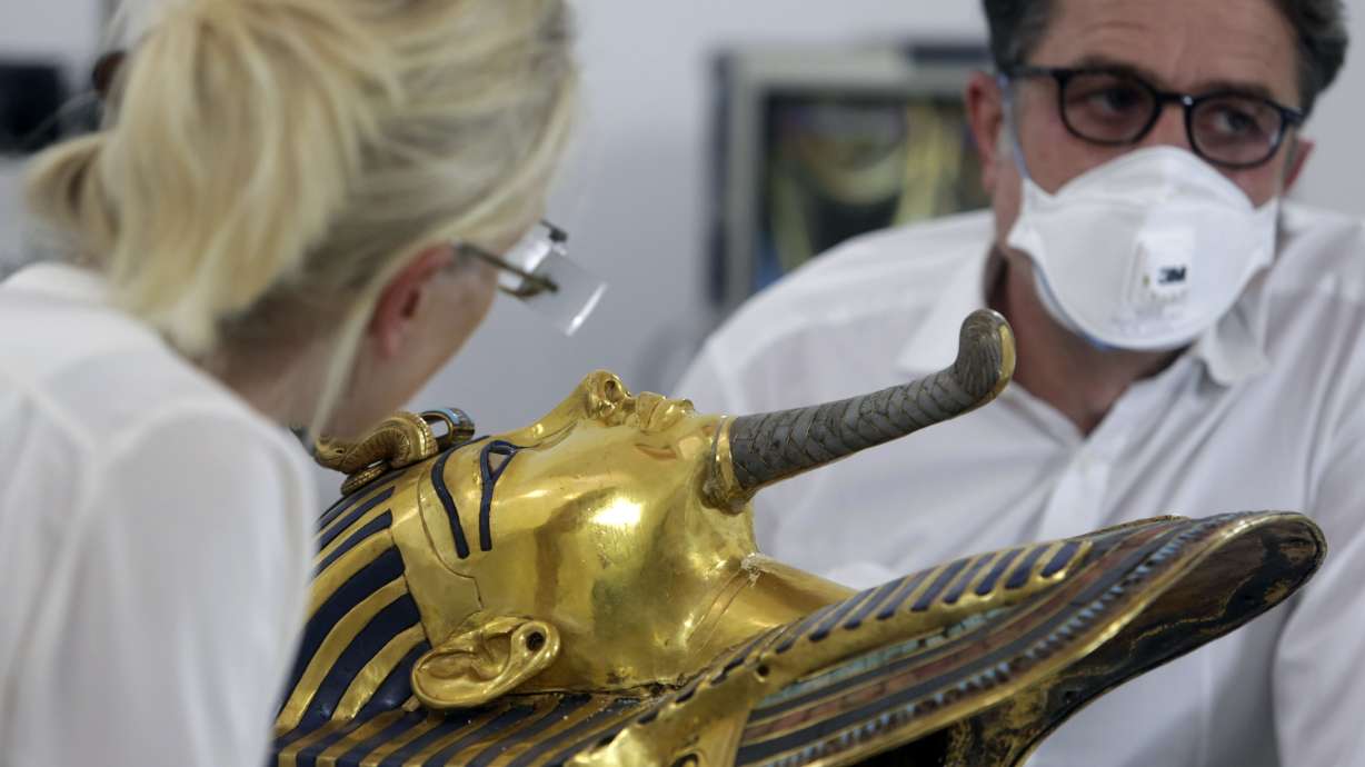Egypt fixing Tutankhamun mask after botched epoxy repair