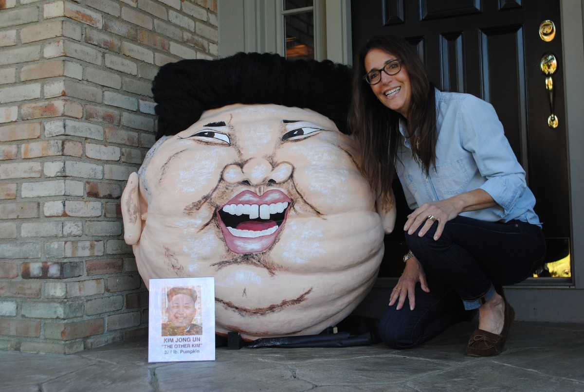 In 2014, Paras turned a 384-pound pumpkin into a likeness of North Korean leader Kim Jong Un. (Jeanette Paras, Jeanette Paras/CNN iReport)