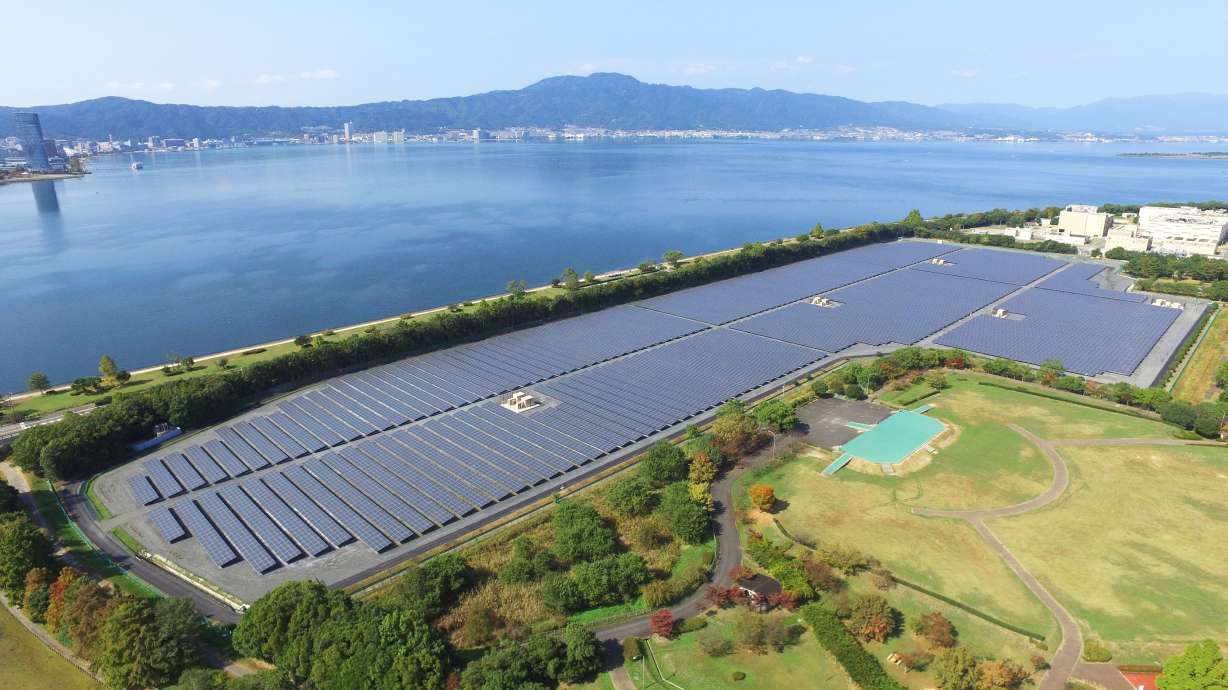 KYOCERA TCL Solar Completes 8.5MW Solar Power Plant on Reclaimed Island on Japan's Largest Lake
