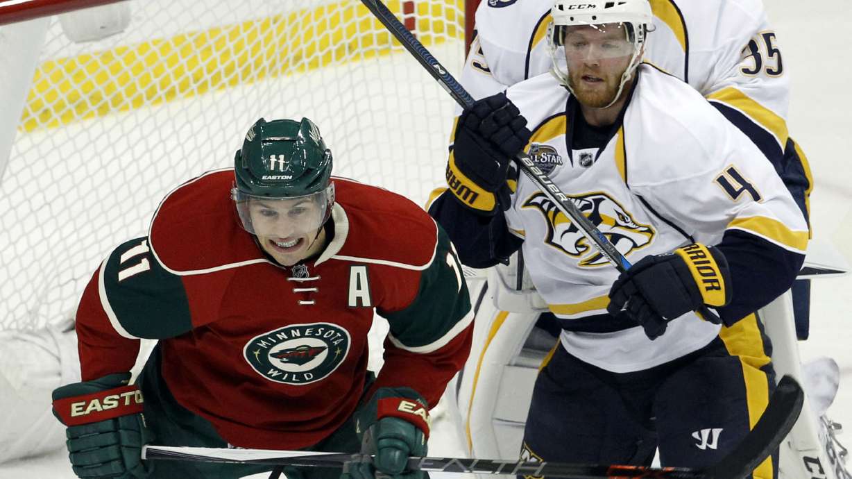 Parise hurt, Hodgson's goal lifts Predators over Wild 3-2