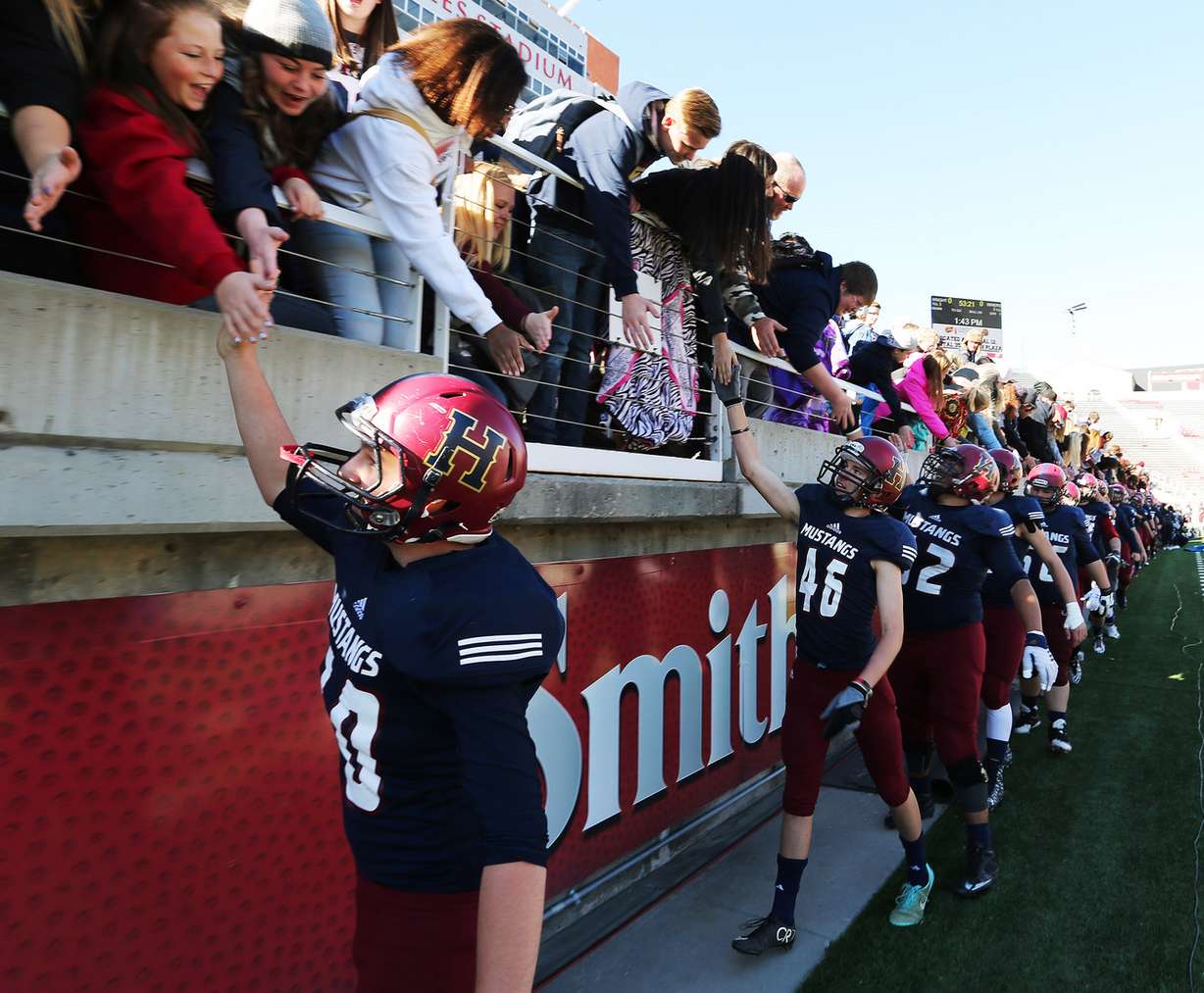 Sky View and Herriman play in the 5A high school state semifinal football game at Rice-Eccles Stadium in Salt Lake City, Nov. 13, 2015. (Photo: Jeffrey D. Allred, Deseret News)