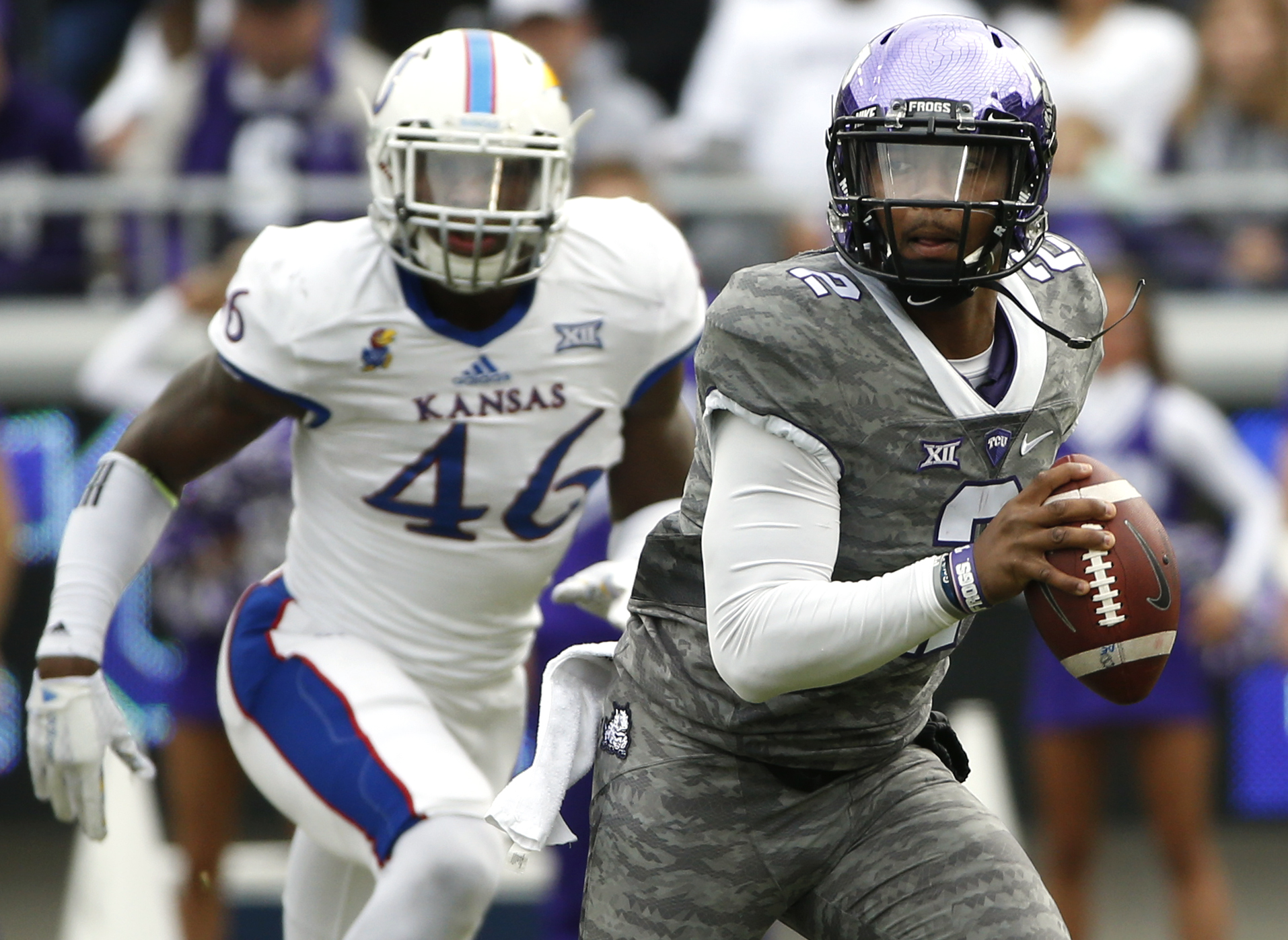 TCU's Boykin leaves game against Kansas with apparent injury