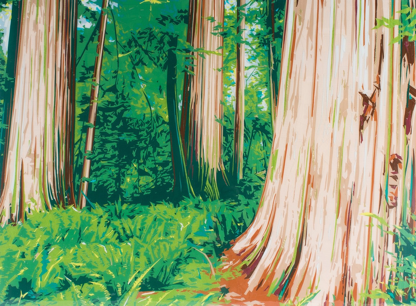 Redwood National Park. Tape on panel. (Photo: Chad Farnes)