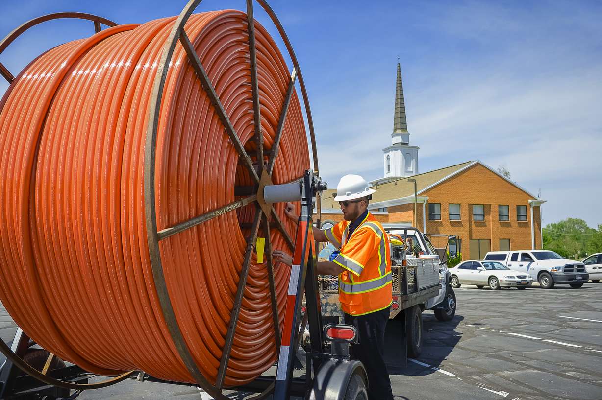 Crews installing conduit for the Google Fiber network. (Courtesy of Google)