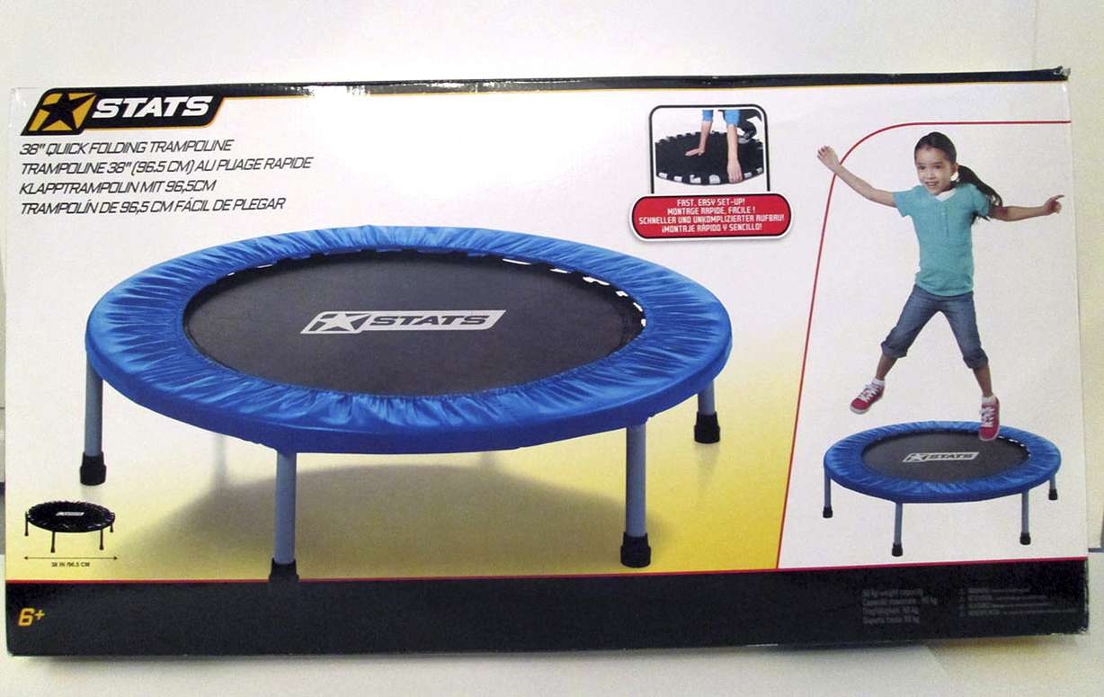 This undated photo provided by the consumer watchdog group World Against Toys Causing Harm (WATCH) shows a quick-folding trampoline, which made the group's annual list of hazardous toys, released Wednesday, Nov. 18, 2015, in Boston. Photo: AP Photo