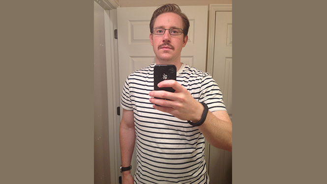 Kirk Snider | I've never really been one to grow facial hair, but when I do, it's too light for anyone to notice. With the help of my wife's mascara, this wispy blond 'stache became a bold, manly showstopper.