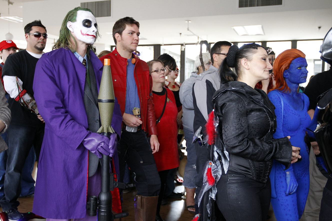 Fans dressed in cosplay listen to a press conference announcing guests for Salt Lake Comic Con FanX 2016 at the Leonardo Museum in Salt Lake City on Tuesday, Nov. 24, 2015. (Photo: Chris Samuels, Deseret News)