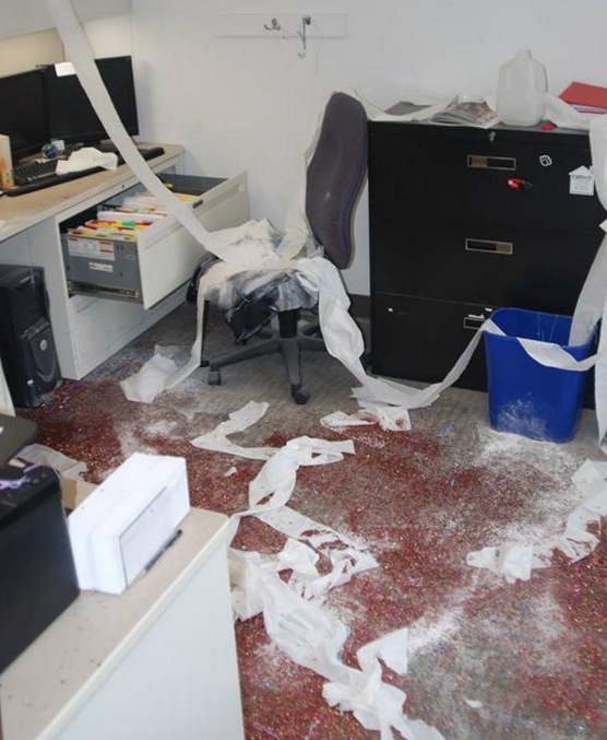 Woman fined $1,000 for trashing worker's office with glitter