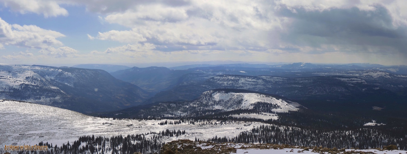 Fall view from the Summit of Bald Mountain in the Uintas (11,942 feet) in mid-October. (Photo: Mike Godfrey, At Home in Wild Spaces)