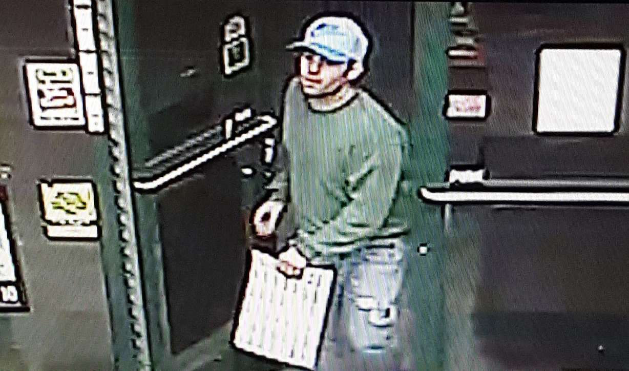 Surveillance video shows a man believed to be Michael Cavallari entering the convenience store in Monticello, Utah, after fueling up his car. (Photo: Grand County Sheriff's Office)