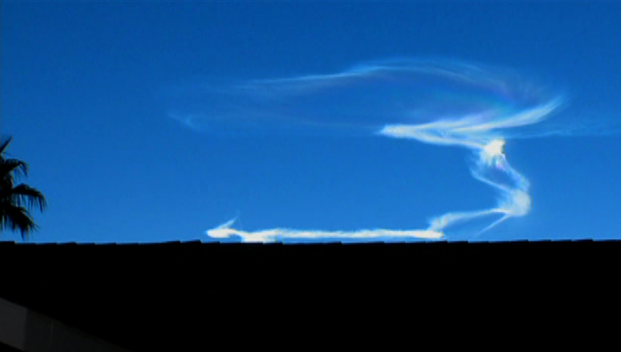 That curly contrail is no alien: Missile test widely spotted