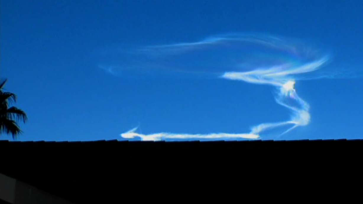That curly contrail is no alien: Missile test widely spotted