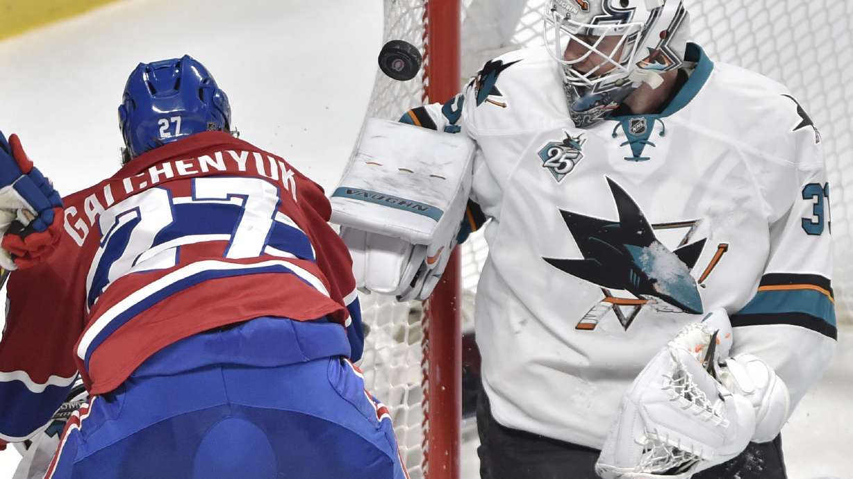 Sharks snap 6-game losing streak with 3-1 win over Canadiens