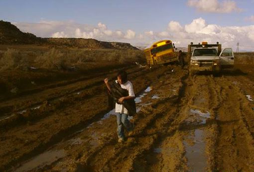 Muddy roads in Navajo Nation often keep kids from school