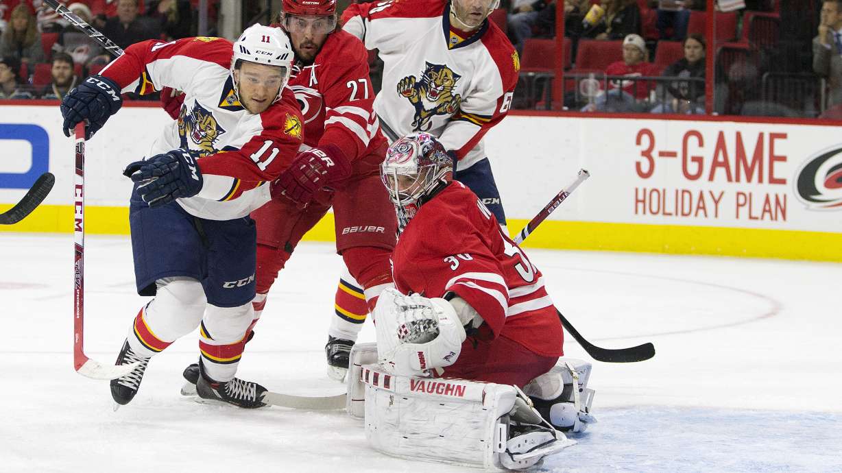 Luongo makes 24 saves, Panthers beat Hurricanes 2-0