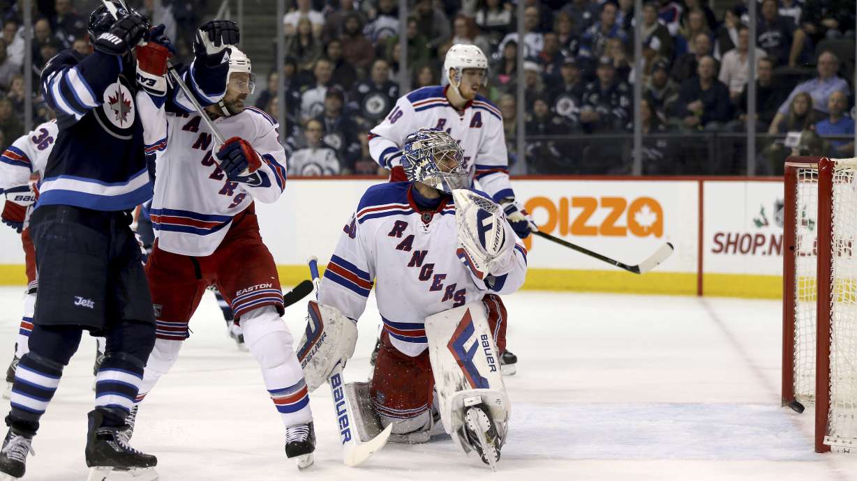 Little get 2 goals, Jets beat Rangers 5-2